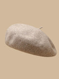 themeisles Simple Keep Warm Solid Color Beret Hats&Caps