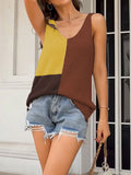 themeisles Multi-Colored Sleeveless V-neck Vest Top