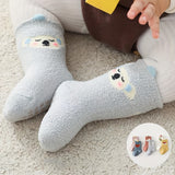 2pairs Baby Autumn And Winter Socks, Thickened Coral Fleece Warm Socks For Boys And Girls, Cartoon Baby Non-slip Socks Floor Toddler Socks