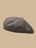 themeisles Simple Keep Warm Solid Color Beret Hats&Caps