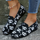 themeisles - Halloween Black Casual Patchwork Round Comfortable Shoes