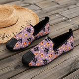 themeisles - Halloween Cream White Casual Patchwork Printing Round Comfortable Flats Shoes