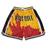 Basketball Shorts KILL BILL BLOOD Four pockets Sewing Embroidery High-Quality Outdoor Sport Shorts Beach Pants Red yellow New