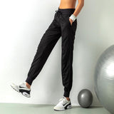 THEMEISLES Pleated Slim-Fit Fitness Sports Pants Female Loose-Fit Tappered Trousers Running Pants Casual Quick-Drying Trousers Harem Pants Thin Cross-Border
