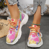 themeisles - Orange Casual Sportswear Patchwork Tie-dye Round Comfortable Out Door Sport Shoes