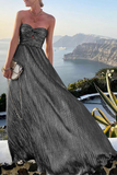 themeisles Fashion Solid Hollowed Out Strapless Cake Skirt Dresses(7 Colors)