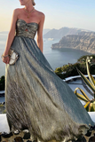 themeisles Fashion Solid Hollowed Out Strapless Cake Skirt Dresses(7 Colors)