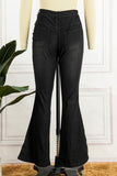 themeisles Casual Solid Patchwork Boot Cut Denim Jeans(3 Colors)