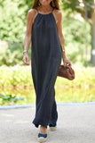 themeisles Casual College Solid Make Old Halter Straight Dresses