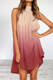 themeisles Casual Street Gradual Change Contrast Halter Vest Dress Dresses