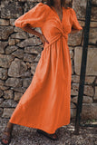 themeisles Casual Simplicity Solid Solid Color V Neck Short Sleeve Dress Dresses