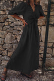 themeisles Casual Simplicity Solid Solid Color V Neck Short Sleeve Dress Dresses