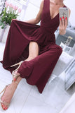 themeisles Sexy Simplicity Solid Slit V Neck Princess Dresses