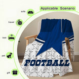 1pc Cozy Football Pentagram Print Soft Blanket - Skin-Friendly, Casual, and Versatile Shawl for Sofa, Living Room, and Outdoor Use - Perfect for Football Fans and Enthusiasts