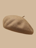 themeisles Simple Keep Warm Solid Color Beret Hats&Caps