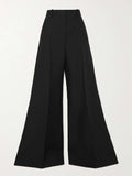 themeisles Wide Leg Solid Color Flared Trousers Pants