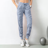 THEMEISLES Pleated Slim-Fit Fitness Sports Pants Female Loose-Fit Tappered Trousers Running Pants Casual Quick-Drying Trousers Harem Pants Thin Cross-Border