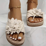 themeisles - Cream White Casual Patchwork Solid Color Round Comfortable Shoes (Subject To The Actual Object)