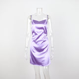 Strap Dress  European and American   Women's Sexy Backless Temperament Slim Vest Skirt