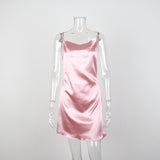 Strap Dress  European and American   Women's Sexy Backless Temperament Slim Vest Skirt