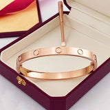Bracelet designer jewelry braclet gold bracelets bangles classic fashion men women unisex stainless steel texture non fading with screwdriver screw bracelet