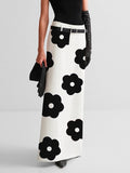 themeisles Floral Printed Split-Back Skirts Bottoms