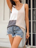 themeisles Multi-Colored Sleeveless V-neck Vest Top