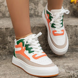 themeisles - White Green Casual Patchwork Frenulum Round Comfortable Out Door Shoes