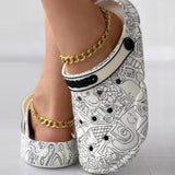themeisles - Multicolor Casual Living Graffiti Patchwork Round Comfortable Shoes