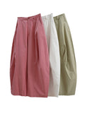 themeisles Split-Joint Solid Color Wide Leg Loose Trousers Casual Pants Bottoms