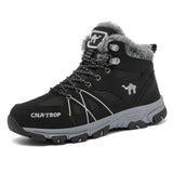 Mens Insulated Snow Boots - Superior Grip Anti-Skid Sole, Wind-Resistant and Waterproof, High-Cut Ankle Support, Plush Fuzzy Lining - Ideal for Outdoor Adventures, Running, Hiking, Autumn and Winter Season Essentials