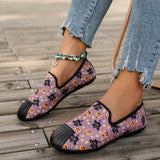 themeisles - Halloween Cream White Casual Patchwork Printing Round Comfortable Flats Shoes
