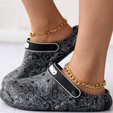 themeisles - Multicolor Casual Living Graffiti Patchwork Round Comfortable Shoes
