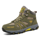 Mens Insulated Snow Boots - Superior Grip Anti-Skid Sole, Wind-Resistant and Waterproof, High-Cut Ankle Support, Plush Fuzzy Lining - Ideal for Outdoor Adventures, Running, Hiking, Autumn and Winter Season Essentials