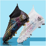 Soccer Shoes Fg/Tf Society Mens Football Boots Grass Anti-Slip Outdoor Training Cleats Futsal Sneakers Children Sports Footwear 240611 Dhroi