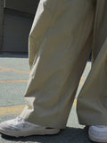themeisles Split-Joint Solid Color Wide Leg Loose Trousers Casual Pants Bottoms