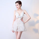 2025 G658/Sexy perspective dress small dress nightclub lace short skirt deep V-neck car show catwalk performance suit