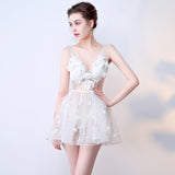 2025 G658/Sexy perspective dress small dress nightclub lace short skirt deep V-neck car show catwalk performance suit