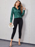 themeisles Urban Leopard Long Sleeves Lapel Blouse