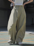 themeisles Split-Joint Solid Color Wide Leg Loose Trousers Casual Pants Bottoms