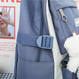 4PCS Kawaii-Inspired Backpack Set for Girls - Spacious & Versatile Laptop Daypack with Cute Preppy Style - Ideal for School & Travel