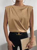 themeisles Cap Sleeve Solid Color Boat Neck Vest Top