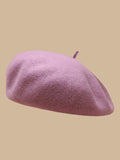 themeisles Simple Keep Warm Solid Color Beret Hats&Caps
