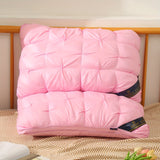 2pcs Twisted flower star hotel high and low pillow, home non-collapse cervical pillow core, washable pillow core, outdoor camping pillow