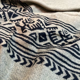 Elegant Boho-Chic Tassel Shawl - Thick, Soft & Windproof With Geometric Print | Perfect For Fall/Winter Outdoor Leisure