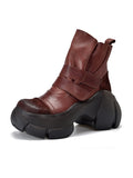 themeisles Round-Toe Hook&Loop Platform Boots