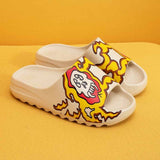themeisles - Yellow White Casual Simplicity Printing Opend Comfortable Shoes