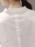 themeisles Urban Stand Collar Solid Color Blouse Top