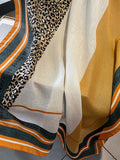 themeisles Vintage Ramie Cotton Leopard Printed Scarf