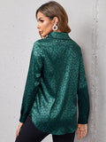 themeisles Urban Leopard Long Sleeves Lapel Blouse